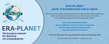 ERA-PLANET Joint Transnational Call is Open